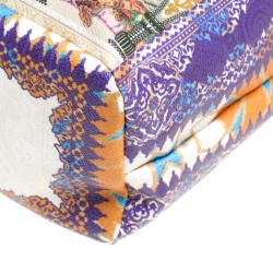 Etro Multicolor Printed Coated Canvas Shopping Tote