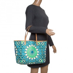 Pre Owned Etro Multicolor Printed Coated Canvas Shopping Tote