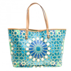 Pre Owned Etro Multicolor Printed Coated Canvas Shopping Tote