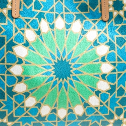 Pre Owned Etro Green/Multicolor Printed Coated Canvas Ramadan Edition Shopping Tote
