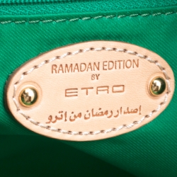 Pre Owned Etro Green/Multicolor Printed Coated Canvas Ramadan Edition Shopping Tote
