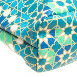 Pre Owned Etro Green/Multicolor Printed Coated Canvas Ramadan Edition Shopping Tote