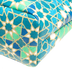 Pre Owned Etro Green/Multicolor Printed Coated Canvas Ramadan Edition Shopping Tote