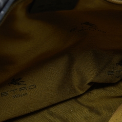 Pre Owned Etro Grey Paisley Nylon and Leather Flap Messenger Bag