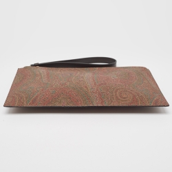 Etro Multicolor Paisley Print Coated Canvas Wristlet Pouch
