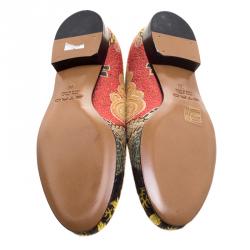 Etro Multicolor Printed Fabric Loafers Size 36