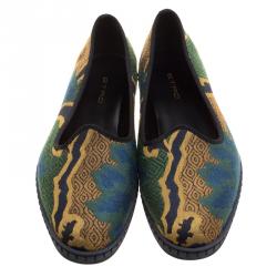 Etro Mulitcolor Brocade Loafers Size 37.5	