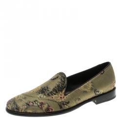 Etro Multicolor Brocade Fabric Loafers Size 39