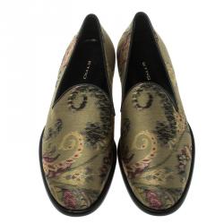 Etro Multicolor Brocade Fabric Loafers Size 39