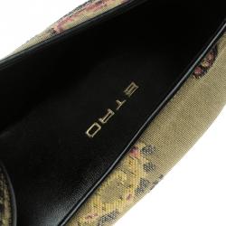 Etro Multicolor Brocade Fabric Loafers Size 39