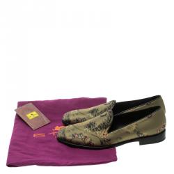 Etro Multicolor Brocade Fabric Loafers Size 39