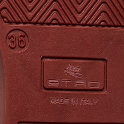 Pre Owned Etro Multicolor Embroidered Fabric and Velvet Low Top Sneakers Size 36