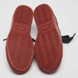 Pre Owned Etro Multicolor Embroidered Fabric and Velvet Low Top Sneakers Size 36