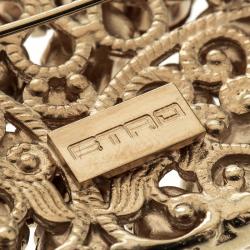 Pre Owned Etro Paisley Crystal Gold Tone Brooch