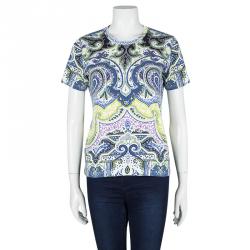 Pre Owned تي شيرت إيترو أكمام قصيرة طباعة بيزلي متعدد الألوان L