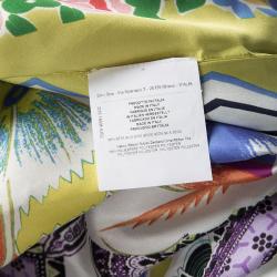 Pre Owned Etro Multicolor Printed Silk Tie Detail Sleeveless Dress S