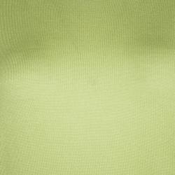 Pre Owned Etro Green Wool Silk Rib Trim Short Sleeve Sweater L