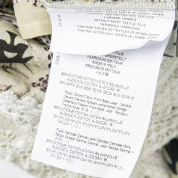 Pre Owned بلوزة إيترو طباعة بيزلي حواف دانتيل بأكمام طويلة S