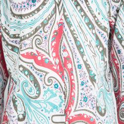 Pre Owned قميص إيترو قطن مطبوع متعدد الألون بأكمام طويلة أزرار أمامية XL