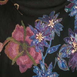 Pre Owned Etro Multicolor Floral Printed Long Sleeve Cowl Neck Top S