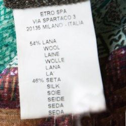 Pre Owned Etro Multicolor Floral Printed Long Sleeve Cowl Neck Top S