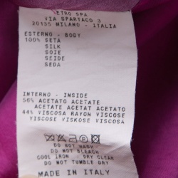 مملوكة مسبقًا فستان إيترو حرير وردي مطبوع بأساور أكمام واسعة M