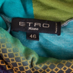 Pre Owned تي شيرت إيترو جيرسيه مطبوع متعدد الألوان برقبة طويلة وأكمام طويلة L