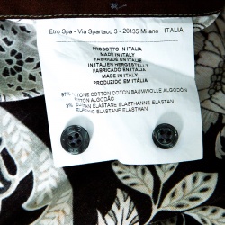 Pre Owned قميص إيتر قطن مطبوع متعدد الألوان بأكمام طويلة أزرار أمامية S