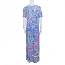 Pre Owned Etro Multicolor Paisley Printed Jersey Maxi Dress M