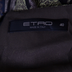 Pre Owned Etro Multicolor Printed Silk Pleat Detail Maxi Skirt S