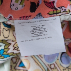 Pre Owned Etro Multicolor Printed Silk Waist Tie Detail Loose Pants M