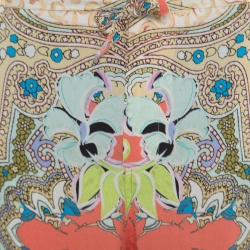 Pre Owned Etro Multicolor Printed Silk Waist Tie Detail Loose Pants M