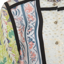 Pre Owned قميص إيترو كليب دوت قصات مطبوع متعدد الألوان بأكمام طويلة M