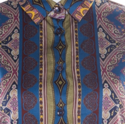 Pre Owned قميص إيترو قطن مطبوع باروك متعدد الألوان أكمام طويلة بأزرار أمامية M