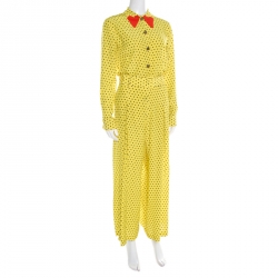 yellow and black polka dot shirt