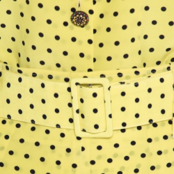 Pre Owned Etro Yellow and Black Polka Dotted Silk Shirt and Pants Set M