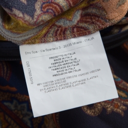 Pre Owned Etro Multicolor Printed Crepe Long Sleeve Wide Leg Jumpsuit M