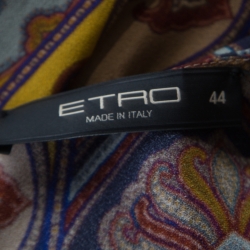 Pre Owned Etro Multicolor Printed Crepe Long Sleeve Wide Leg Jumpsuit M