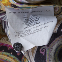 Pre Owned Etro Multicolor Paisley Printed Cotton Stretch Button Front Shirt L