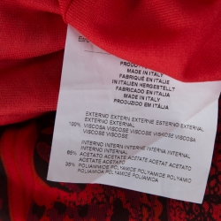 Pre Owned Etro Red Paisley Print Jersey Draped Maxi Skirt S