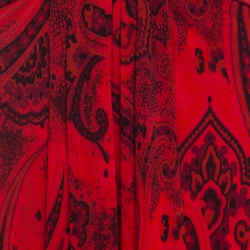 Pre Owned Etro Red Paisley Print Jersey Draped Maxi Skirt S