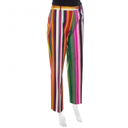 مملوكة مسبقًا Etro Multicolor Striped Cotton Pants L 