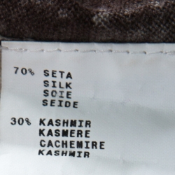 Pre Owned Etro Brown & Multicolor Floral Print Silk & Cashmere Blend Turtleneck Pullover M