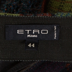 Pre Owned Etro Multicolor Wool and Alpaca Blend Paneled Midi Skirt M