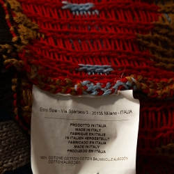 Pre Owned Etro Multicolor Geometric Jacquard Knit Open Front Cardigan S