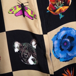 مملوكة مسبقًا Etro Multicolor Checked Silk Nature Print Button Front Shirt L