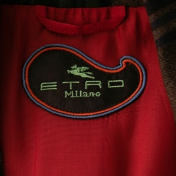 Pre Owned Etro Brown Striped Wool Single Breasted Blazer & Straight Leg Pant Set M