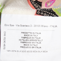 Pre Owned Etro Multicolor Paisley Printed Silk Long Sleeve Top M