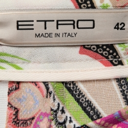 Pre Owned Etro Multicolor Paisley Printed Silk Maxi Skirt M
