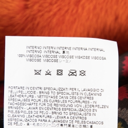 Pre Owned Etro Orange Striped Mink Fur Zip Front Jacket M
